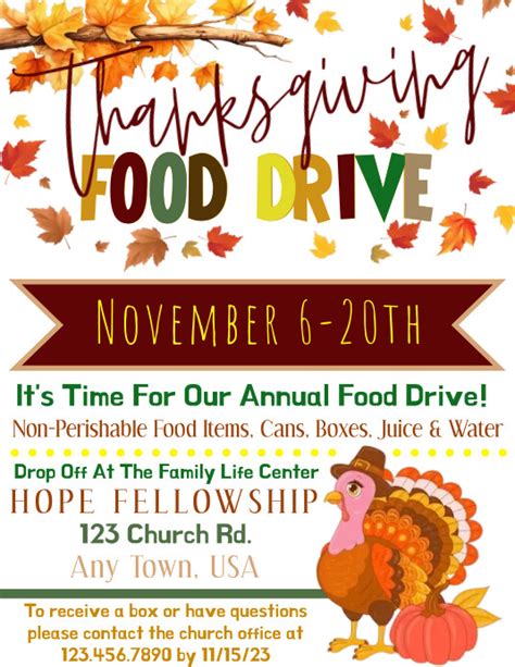 Copy Of Thanksgiving Food Drive Postermywall