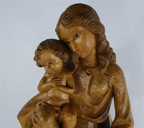 Figura rzeźba MARYJA z Dzieciątkiem Jezus drewno 69 cm Madonna Łapy