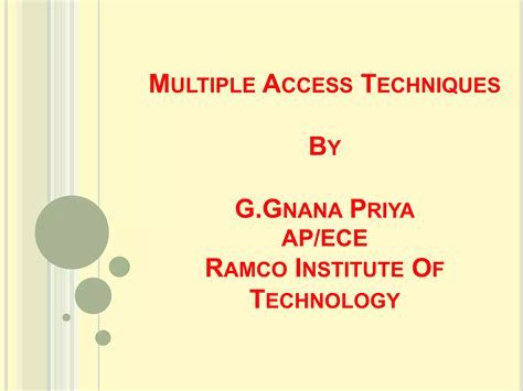 Multiple Access Techniques Ppt