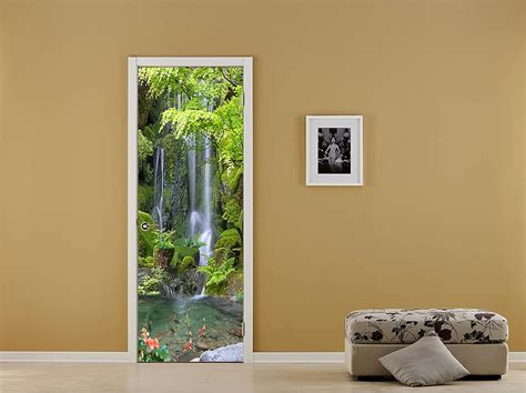 Amazon Artfanke 3D Peel And Stick Door Sticker Green Forest