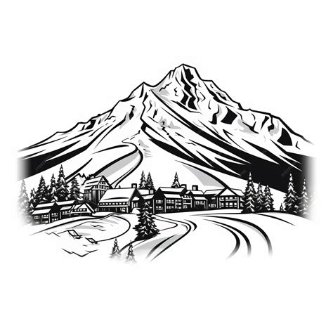 Premium AI Image | Captivatingly Minimal Ski Resort Unveiled in Fernie