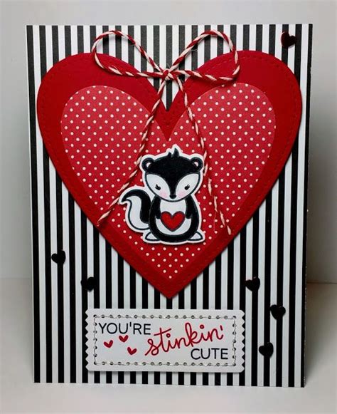 Skunk Love Valentines Cards Valentine Day Cards Lawn Fawn Cards