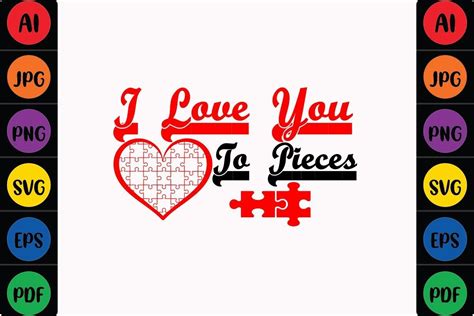 I Love You To Pieces Graphic By Mina Akter · Creative Fabrica