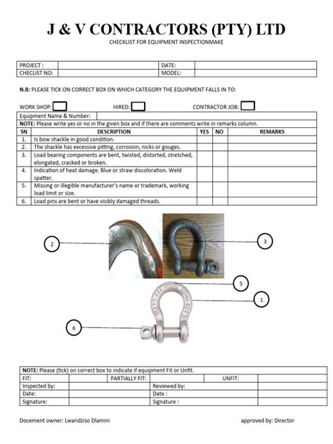 Bow Shackles Inspection Pdf