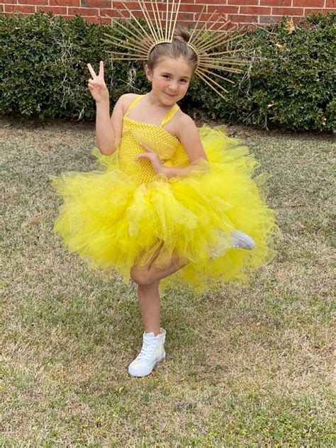 Sunshine Fire Yellow Pageant Costume Dress, Princess Costume, Sun Costume Dress, Fire and Ice ...