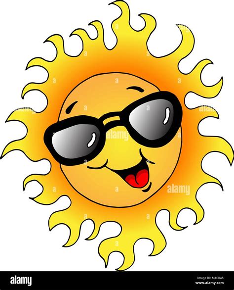 An Image Of A Happy Sun Wearing Sunglasses Stock Vector Image And Art Alamy