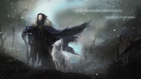 Game Of Thrones Wallpaper Jon Snow And Ghost