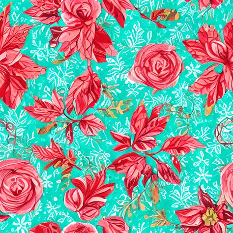 Beautiful Christmas Floral Pattern Creative Fabrica