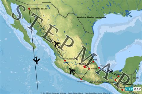 StepMap Mexiko Landkarte für Welt