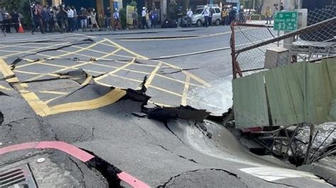 高雄工地開挖地下室 地層下陷驚險照曝光