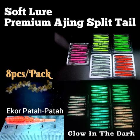 Jual Soft Lure Ajing Split Tail Full Gid Premium Lure Shopee Indonesia