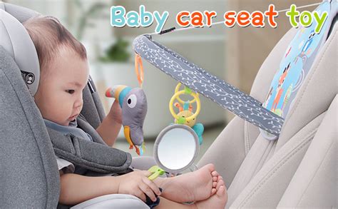 ZONEY Car Seat Toys for Babies 0-12 Months,Soft Car Seat Adjustable