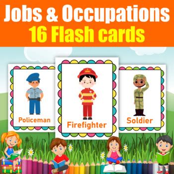 Jobs Occupations Vocabulary Flashcards Printable Careers