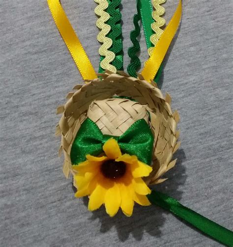 Laço De Festa Junina Com Chapeuzinho - Laço com chapéuzinho de festa junina removível | Elo7