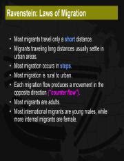 Ravenstein Pdf Ravenstein Laws Of Migration Most Migrants Travel