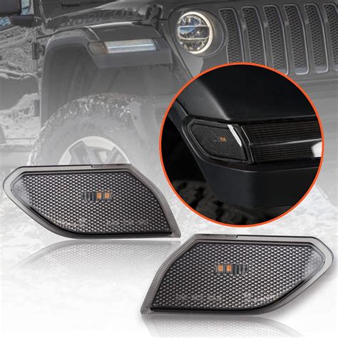 Litmiracle Smoke Lens Led Side Marker Light For Jeep Wrangler Jl