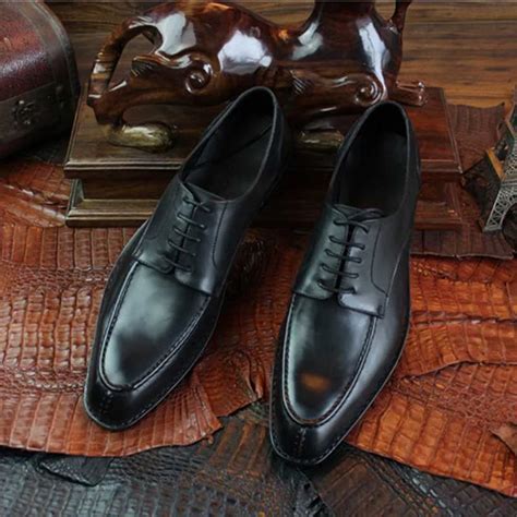 Sipriks Mens Genuine Leather Black Solid Dress Shoes Classic Mens Split Toe Dress Shoes British