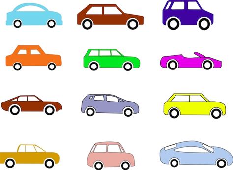 Premium Vector Flat Colorful Cars Collection