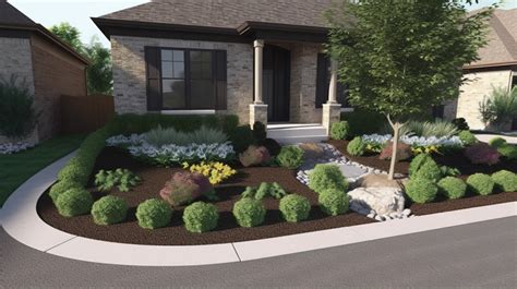 Shrub Front Yard Design With Grass And Shrubs Backgrounds | JPG Free ...