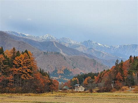 大下（おおしも）から見た白馬三山 九代目七右衛門の徒然日記