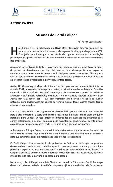 Anos De Perfil Caliper Pdf