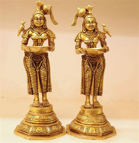 11" Deep Lakshmi Diya - Buy exclusive brass statues, collectibles and decor