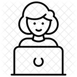 Female Employee Icon - Download in Line Style