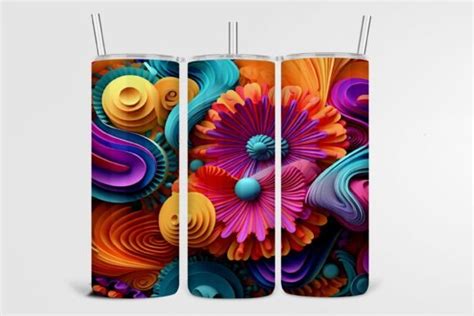 D Colorful Pop Oz Skinny Tumbler Wrap Graphic By Rizu Designs