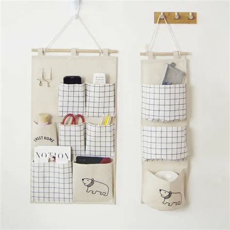 37 Pockets Cotton Hanging Organizer Pockets Multilayer Fashion Wall Door Hanging Storage Bag