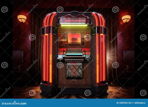 Classic Jukebox with Vinyl Records Collection Stock Photo - Image of ...