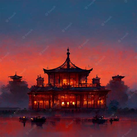 Premium Photo | Chinese palace architecture culture building