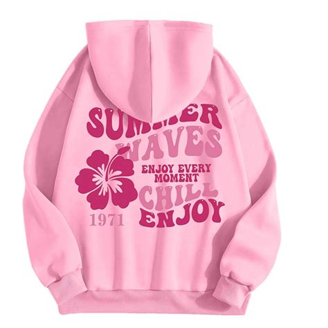 Derox Oversized Hoodies For Women Pink Palm Puff Hoodie Oversized Aesthetic Graphic Long Sleeve