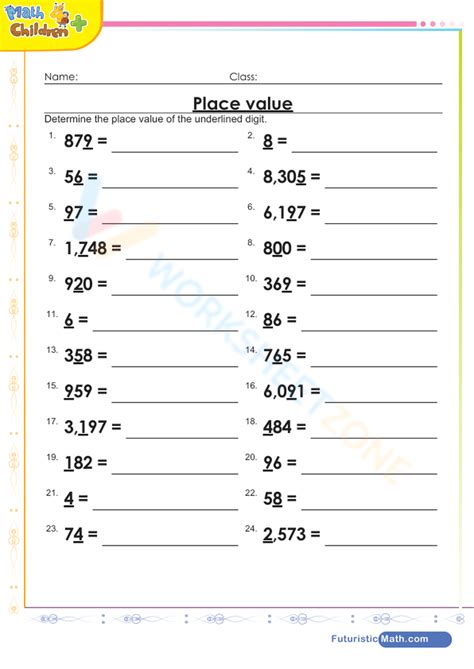 Place Value Of A Digit To Ten Thousands Worksheet Live Worksheets