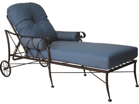 Woodard Derby Wrought Iron Cushion Adjustable Chaise Lounge T