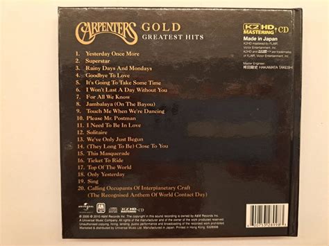 THE CARPENTERS GOLD GREATEST HITS K2HD CD K2HD 24 Bit 100 KHz