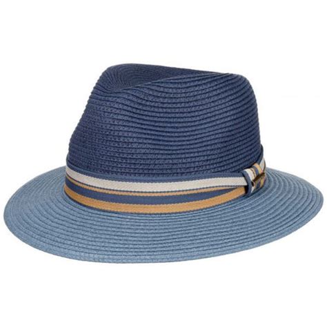 Stetson Mens Retro Summer Trilby Toyo Blue Hat Retro Star