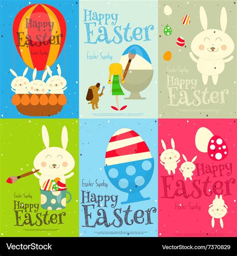 Easter Cards Royalty Free Vector Image Vectorstock