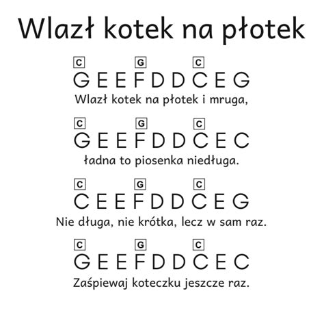 Wlaz Kotek Na P Otek Nuty Literowe