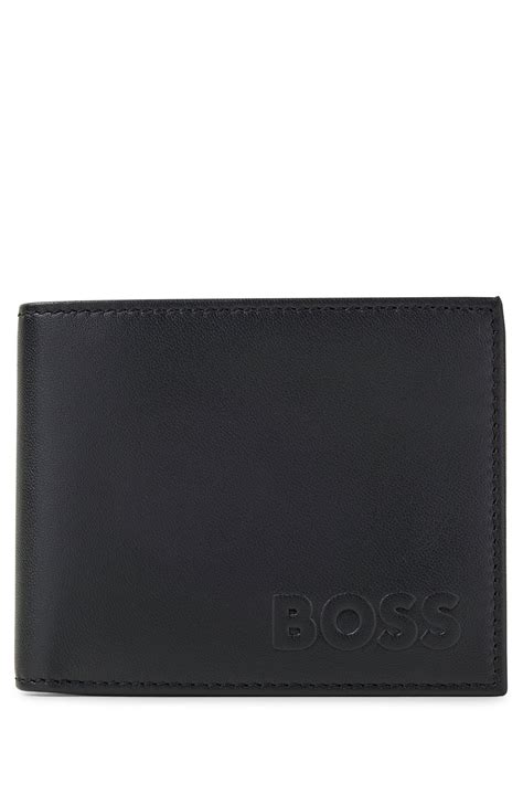 BOSS by HUGO BOSS Leather Wallet With Raised Logo And Signature Stripes ...