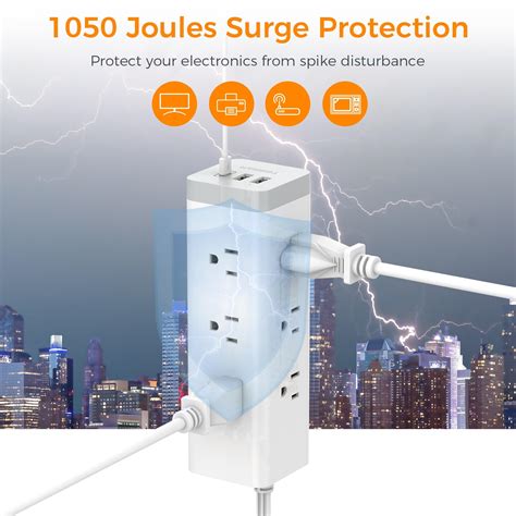 Snapklik Surge Protector Power Strip Ft Tessan Ultra Thin