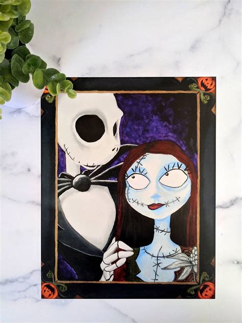 Jack Skellington And Sally Portrait Nightmare Before Etsy