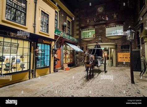 Victorian street inside York Castle Museum, UK Stock Photo - Alamy