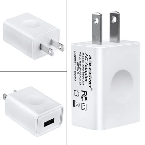 White 5v 1a Usb Port Wall Charger 5 Volt 1 Amp Ac Dc Power Adapter