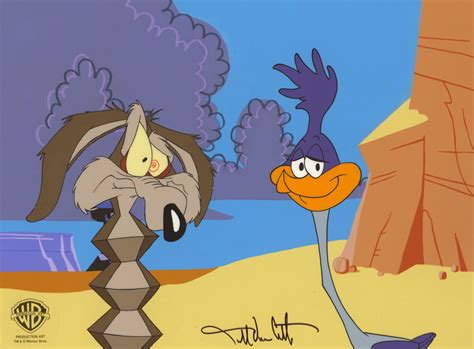 Looney Tunes Original Production Cel Wile E Coyote And Road Runner In