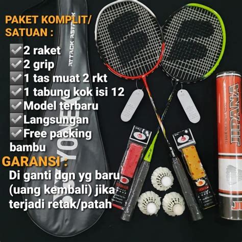 Jual RAKET BADMINTON RAKET BULU TANGKIS Paket Komplit Shopee Indonesia