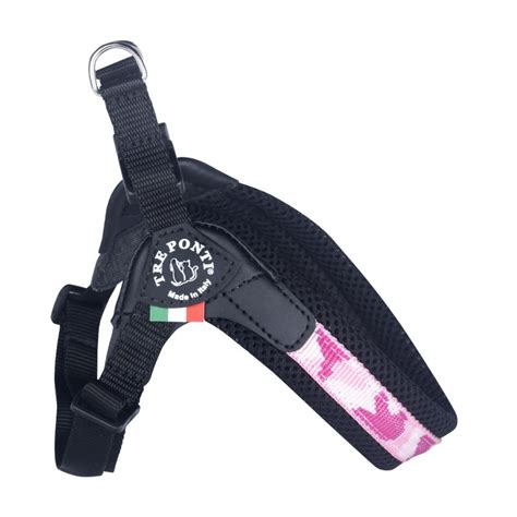 Harnais pour chien TRE PONTI Penny camouflage Confort et réglable Rose