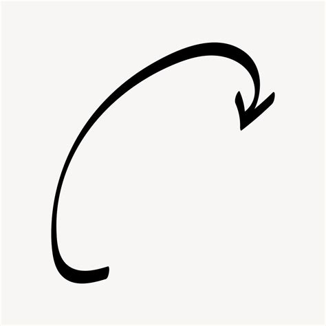 curved arrow indicating downward direction  vector illustration