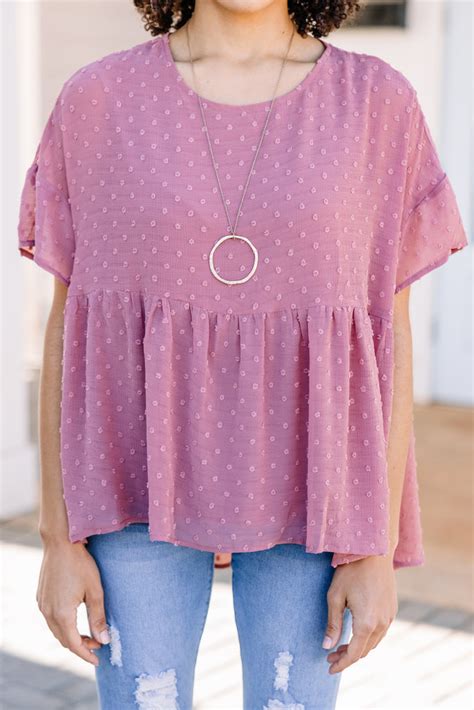 Precious Rosewood Pink Babydoll Top Cute Tops For Women Shop The Mint