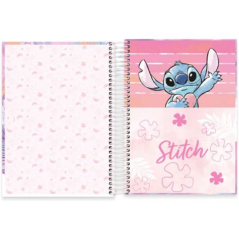 Caderno universitário capa dura 20x1 320 folhas Stitch Disney