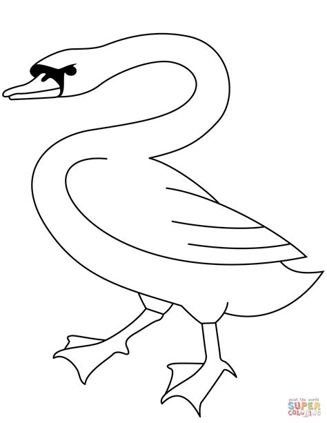 Walking Swan coloring page | Free Printable Coloring Pages